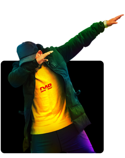 A boy doing a DAB action in a digital marketing company in pune